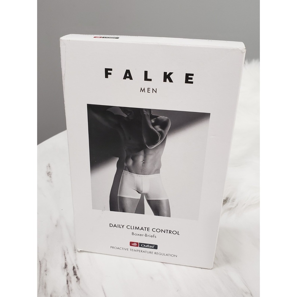 NEW DAMAGED BOX Falke 68110 Outlast Daily Climate Control Boxer Brief WHITE